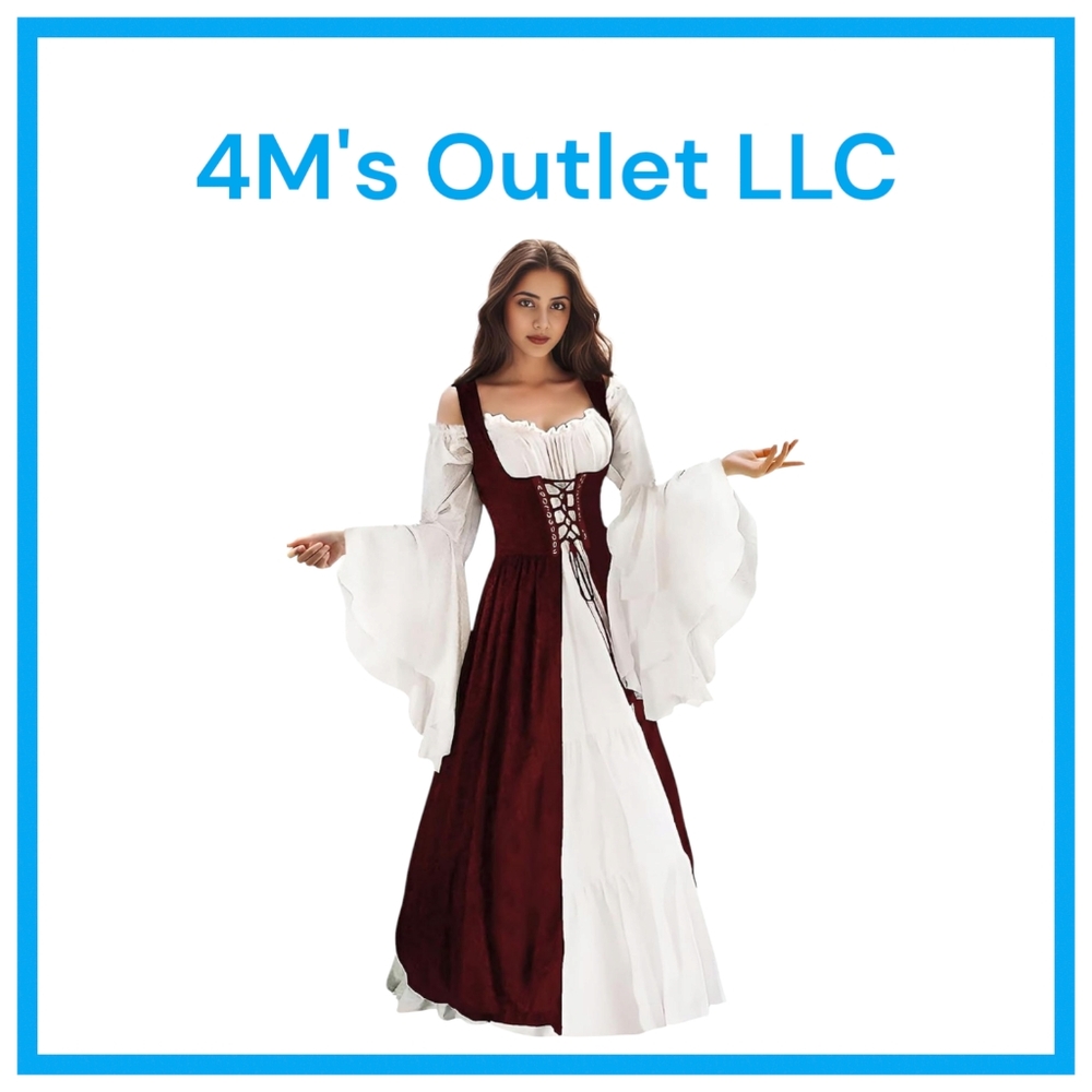 Elegant Red and White Renaissance Dress